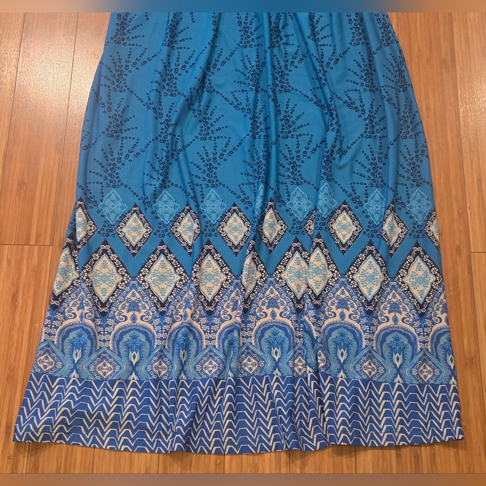 GNW Blue Patterned Maxi Dress - image 2